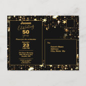 応援とビーモダンアー50誕生日 インビテーションポストカード (裏面)