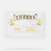 応援とビールから100年の誕生日パーティー アクリルサイン (正面)