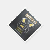 応援とビールから100年の誕生日パーティー スタンダードカクテルナプキン (角)