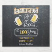 応援とビールから100年の誕生日パーティー ビールラベル (シングルラベル)