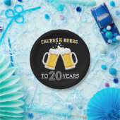 応援とビールから20年紙プレート ペーパープレート (パーティー)