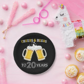 応援とビールから20年紙プレート ペーパープレート (パーティー)