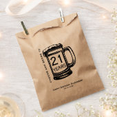 応援とビールから21歳の誕生日パーティー フェイバーバッグ (クリップ留めされた状態)