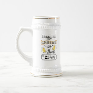 応援とビールから25年誕生日ビールスタイン ビールジョッキ