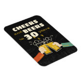 応援とビールから30年のレトロ誕生日 マグネット (右側)