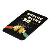 応援とビールから30年のレトロ誕生日 マグネット (左側)