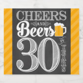 応援とビールから30年ビールボトルラベル ビールラベル (シングルラベル)