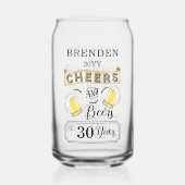 応援とビールから30年誕生日 ガラス缶 (正面)