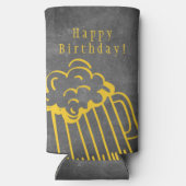 応援とビールから30歳の男性の誕生日の写真 スリム缶クーラー (裏面)