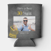 応援とビールから30歳の男性の誕生日の写真 缶クーラー (正面)