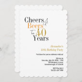 応援とビールから40年のミニマルパーティー 招待状 (正面/裏面)