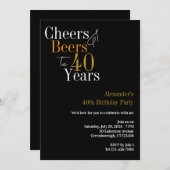 応援とビールから40年ブラック金ゴールドパーティー 招待状 (正面/裏面)