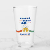 応援とビールから40年間のポイントレトロ誕生日 タンブラーグラス (正面)