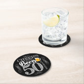 応援とビールから50年飲み物用コースター ラウンドペーパーコースター (インサイチュ)
