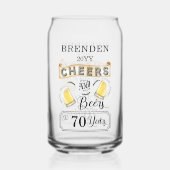 応援とビールから70年誕生日 ガラス缶 (正面)