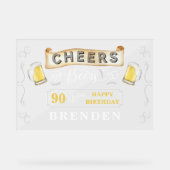 応援とビールから90年の誕生日パーティー アクリルサイン (正面)