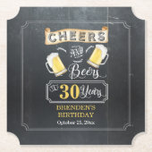 応援とビールが30年の誕生日パーティーへ ペーパーコースター (正面)
