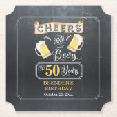 応援とビールが50年の誕生日パーティーへ  ペーパーコースター (正面)