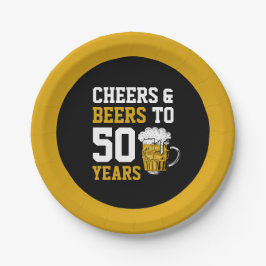 応援とビールが50歳50歳の誕生日まで ペーパープレート