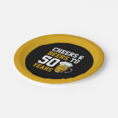 応援とビールが50歳50歳の誕生日まで ペーパープレート (アングル)