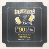 応援とビールが90年の誕生日パーティーへ ペーパーコースター (正面)