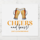 応援とビールのビアグラス誕生日パーティー ビールラベル (シングルラベル)