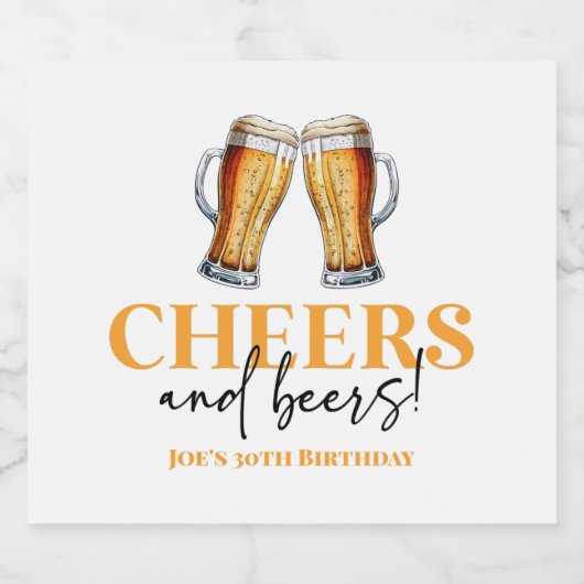 応援とビールのビアグラス誕生日パーティー ビールラベル (シングルラベル)