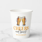 応援とビールのビアグラス誕生日パーティー 紙コップ (裏面)