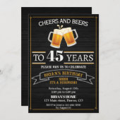 応援とビールの招待アダルトバースデーパーティー 招待状 (正面/裏面)