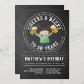 応援とビールの誕生パーティー 招待状 (正面/裏面)