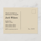 応援とビールの退職パーティー インビテーションポストカード (裏面)