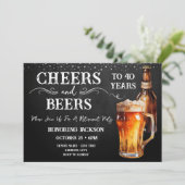 応援とビールの退職パーティー 素朴 招待状 (スタンド正面)