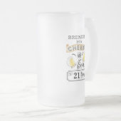 応援とビールの21年間誕生日 フロストグラスビールジョッキ (正面右)