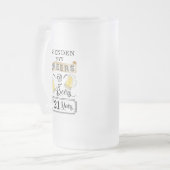 応援とビールの21年間誕生日 フロストグラスビールジョッキ (正面左)