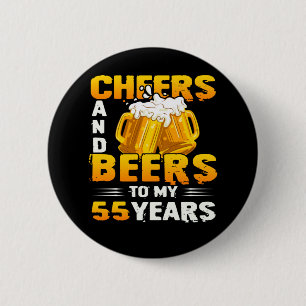 応援とビールの55年目の誕生日プレゼント 缶バッジ