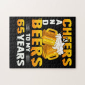 応援とビールの65年65回目の誕生日プレゼント ジグソーパズル (横)