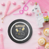 応援とビールの70年間誕生日紙プレート ペーパープレート (パーティー)