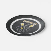 応援とビールの70年間誕生日紙プレート ペーパープレート (アングル)