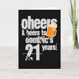 応援とビールパーソナライズされた誕生日 カード