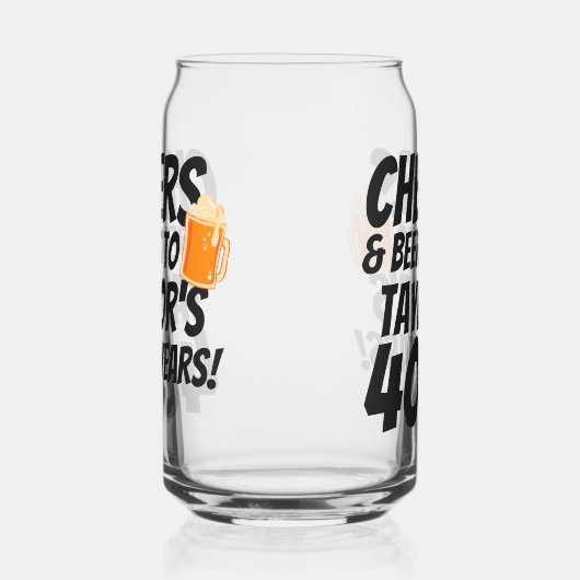 応援とビールパーソナライズされた誕生日 ガラス缶 (右)