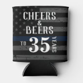 応援とビールパーソナライズされた警察の退職 缶クーラー (正面)