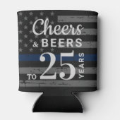 応援とビールパーソナライズされた警察の退職 缶クーラー (裏面)