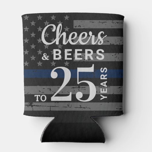 応援とビールパーソナライズされた警察の退職 缶クーラー (裏面)