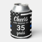 応援とビールパーソナライズされた警察の退職 缶クーラー (缶正面)