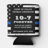 応援とビールパーソナライズされた警察の退職 缶クーラー (裏面)