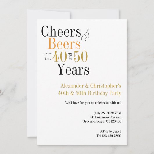 応援とビールミニマルの共同誕生日パーティー 招待状 (正面)