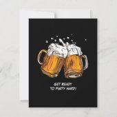 応援とビール大人Any Ageヴィンテージレトロ 招待状 (裏面)