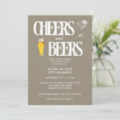 応援とビール婚約パーティ招待状 招待状 (スタンド正面)