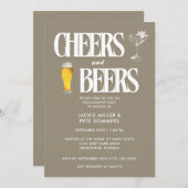 応援とビール婚約パーティ招待状 招待状 (正面/裏面)