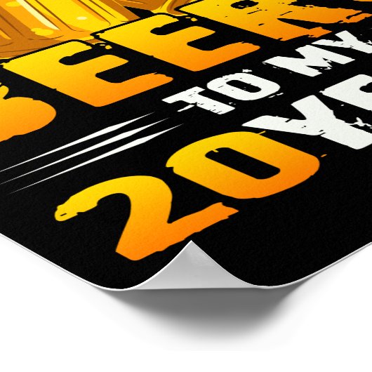 応援とビール私の20年に20誕生日ギフト ポスター (角)